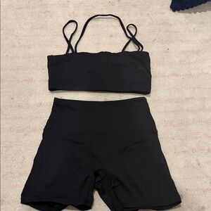 Amazon Women's Black Athletic Shorts Set - Black